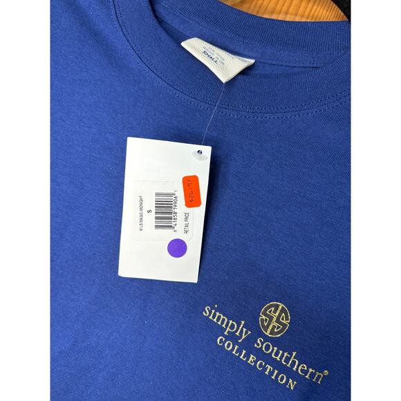 Simply Southern Women’s Small Tall T-Shirt – Blue- Christmas Dog Graphic – NWT - Picture 4 of 7